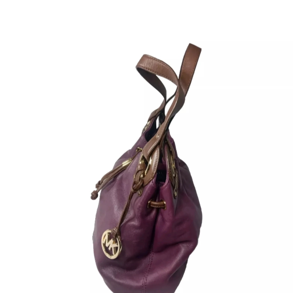 Michael Kors Plum Leather Satchel Handbag - Picture 7 of 10